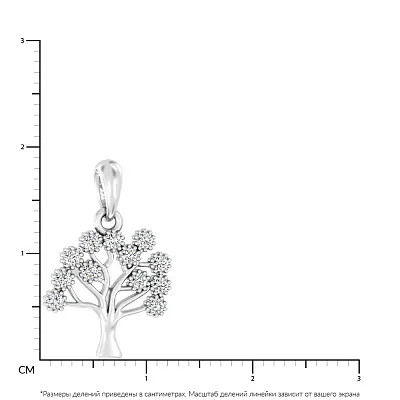 Срібний підвіс &quot;Дерево життя&quot; з фіанітами  (арт. Х440695)