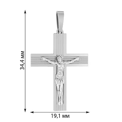 Хрестик з білого золота «Спасіння душі» (арт. 501360б)