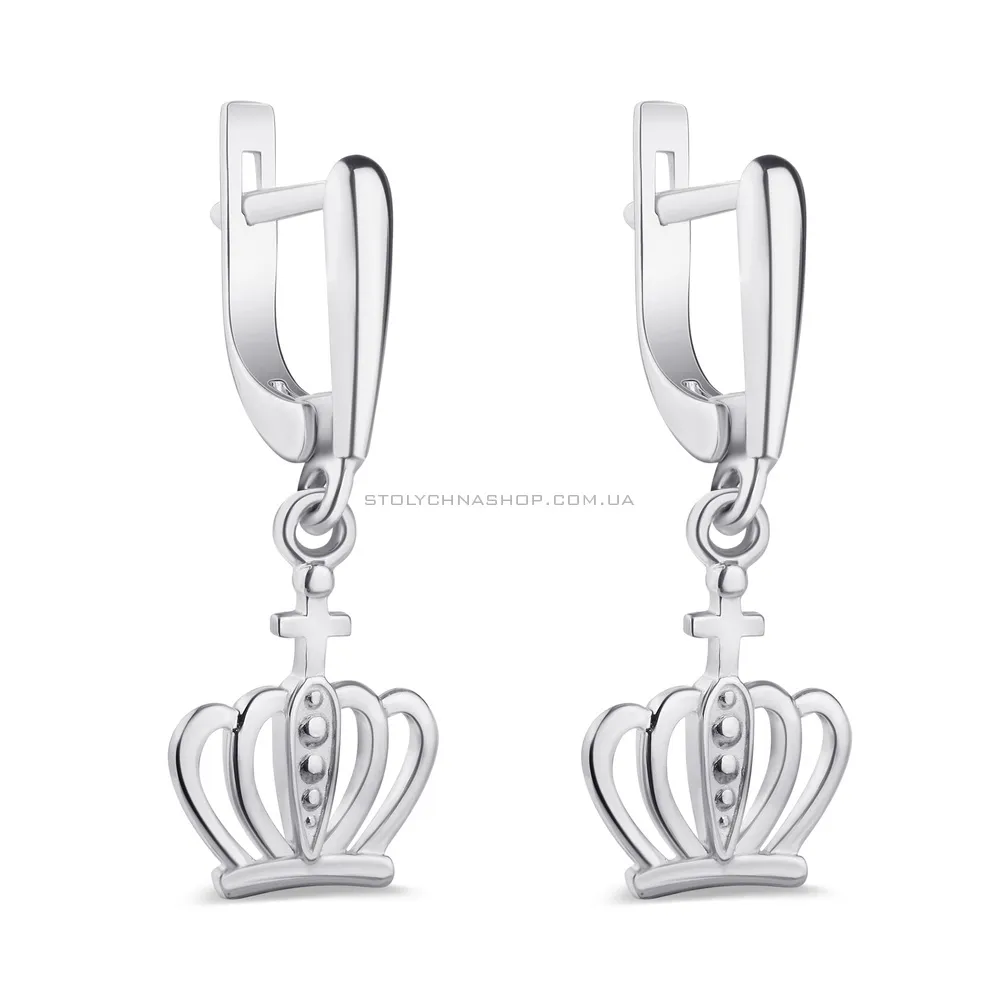 Срібні сережки-підвіски «Корона» (арт. 7502/1100360) - цена