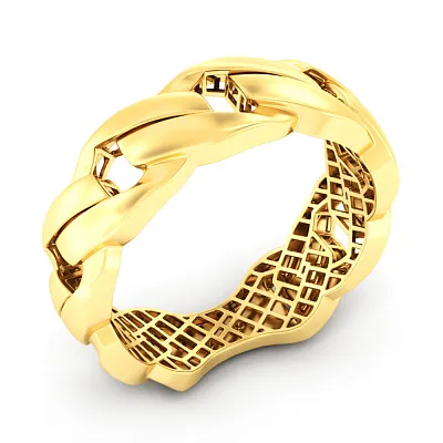 Золотое кольцо "Звенья" в желтом цвете металла  (арт. 140904ж)