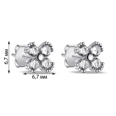Сережки-пусети зі срібла з фіанітами (арт. 7518/6752)