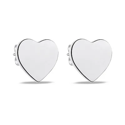  Срібні сережки-пусети Серце (арт. 7518/6376)