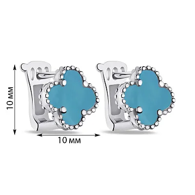 Сережки зі срібла з бірюзою (арт. 7502/3929/10Б)