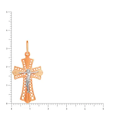 Хрестик з червоного золота «Мереживо Божої ласки» (арт. 501539)
