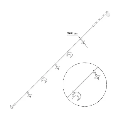 Браслет зі срібла з підвісками (арт. 7509/2293)