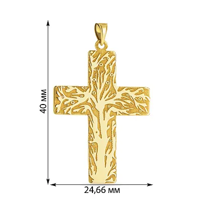 Золотий хрестик в жовтому кольорі металу (арт. 423382ж)