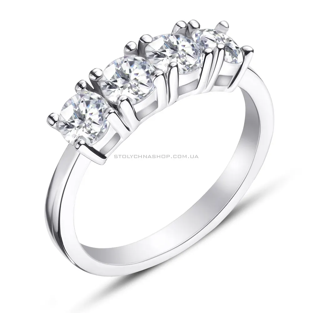 Серебряное кольцо с фианитами (арт. 7501/4386) - цена