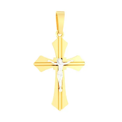 Крестик из желтого золота «Распятие Сына Божьего» (арт. 501357ж)