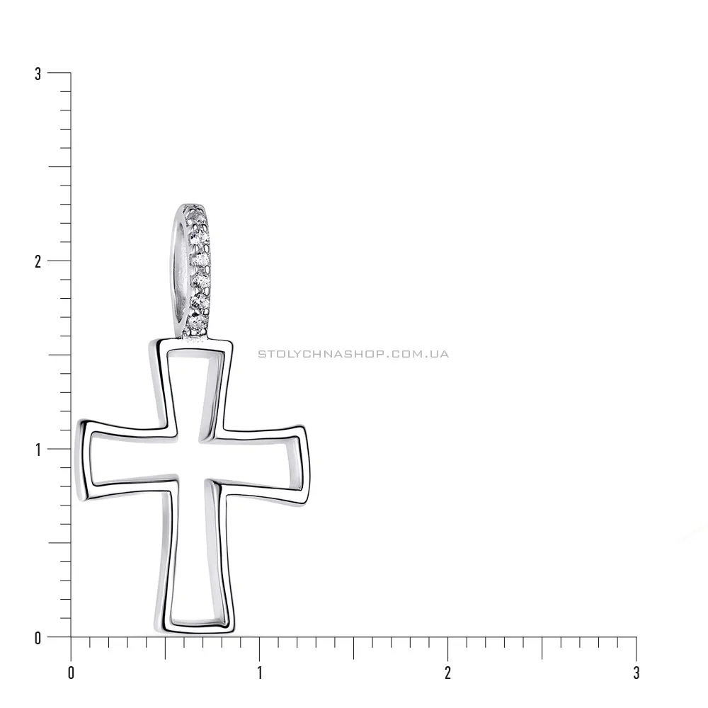 Срібна підвіска-хрестик з фіанітами (арт. 7503/2721) - 2 - цена
