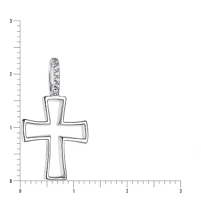 Срібна підвіска-хрестик з фіанітами (арт. 7503/2721)