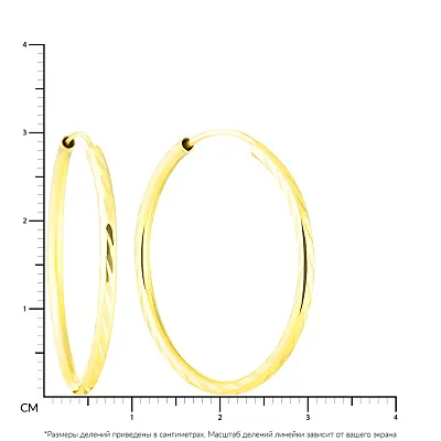 Сережки-кільця з жовтого золота (арт. 100025/30ж)