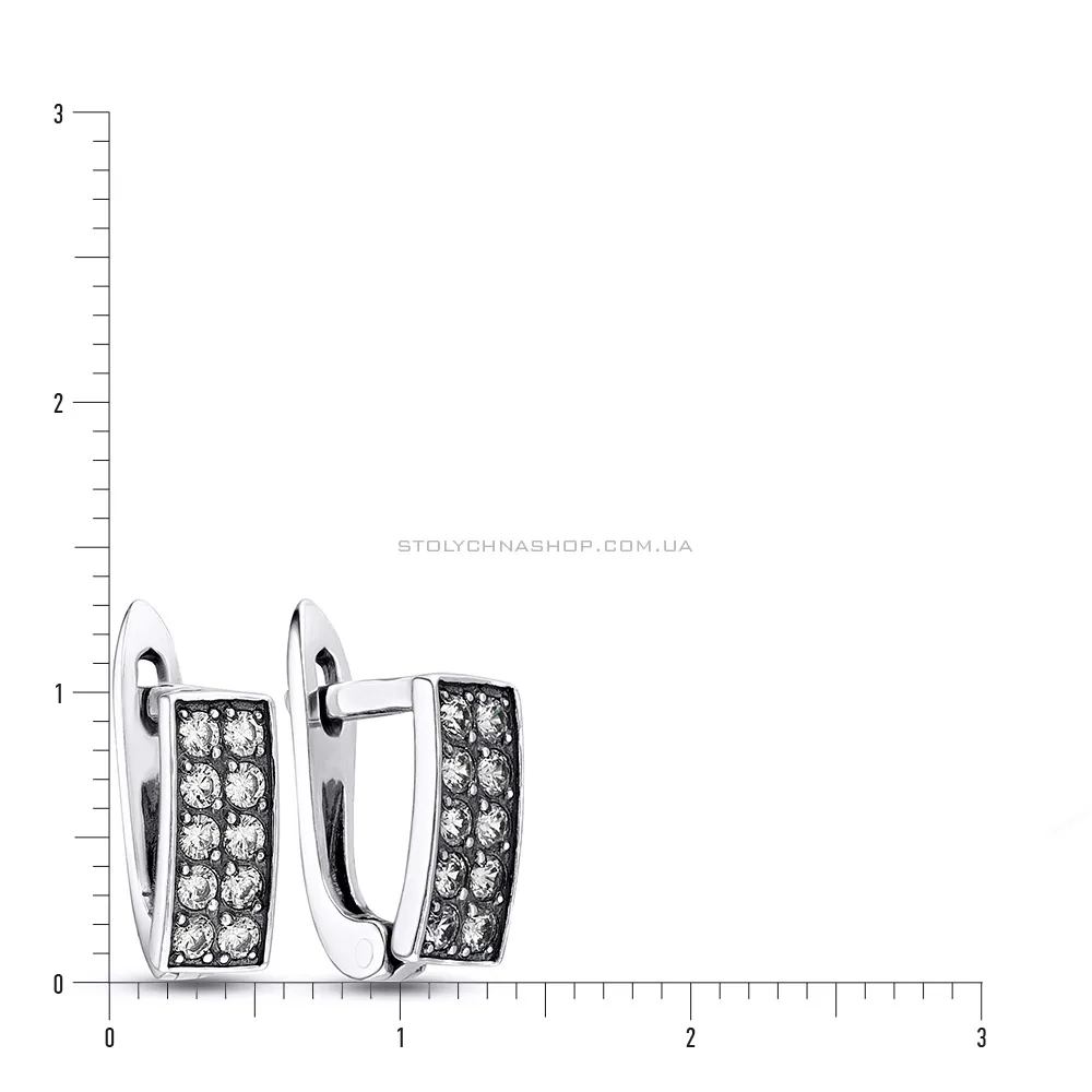 Срібні сережки з фіанітами (арт. 7902/5738-ч)