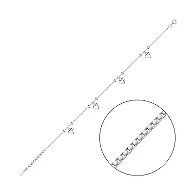 Срібний браслет на ногу без каміння (арт. 7509/3880н)