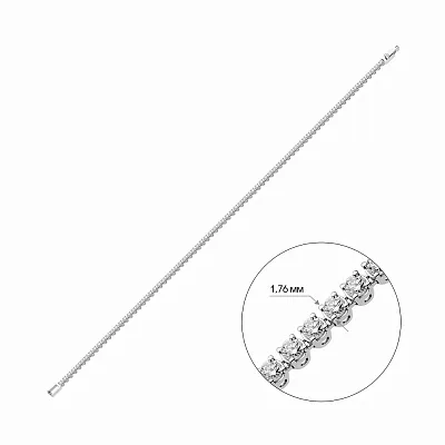 Браслет из белого золота теннисный с бриллиантами  (арт. Б01120810246б)