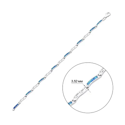 Срібний браслет з синім опалом  (арт. 7509/1675Пос)