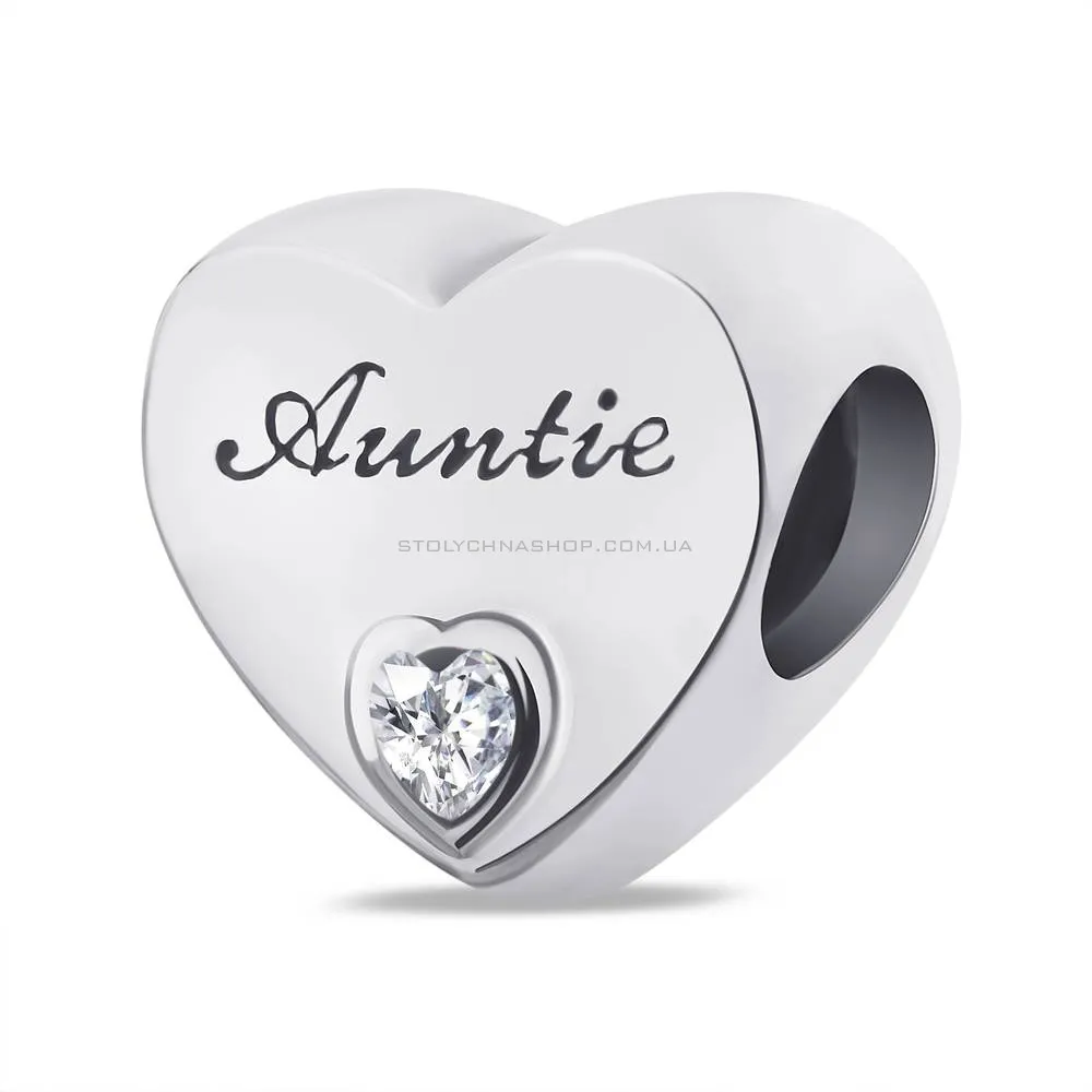 Шарм "Сердце" из серебра с фианитом (арт. 7903/3287)