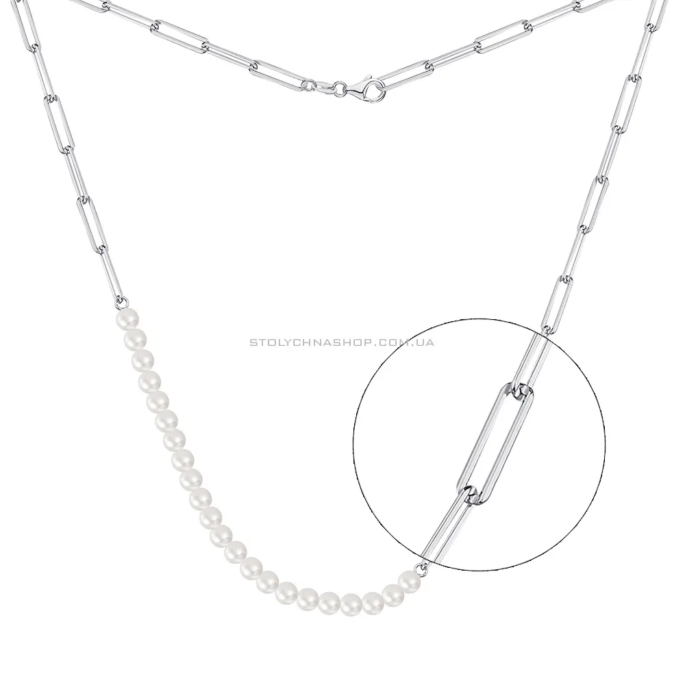 Кольє зі срібла і перлин Trendy Style (арт. 7507/1503жб)