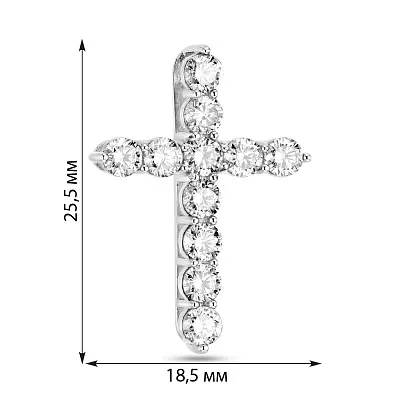 Крестик из белого золота с бриллиантами (арт. 3109608202)