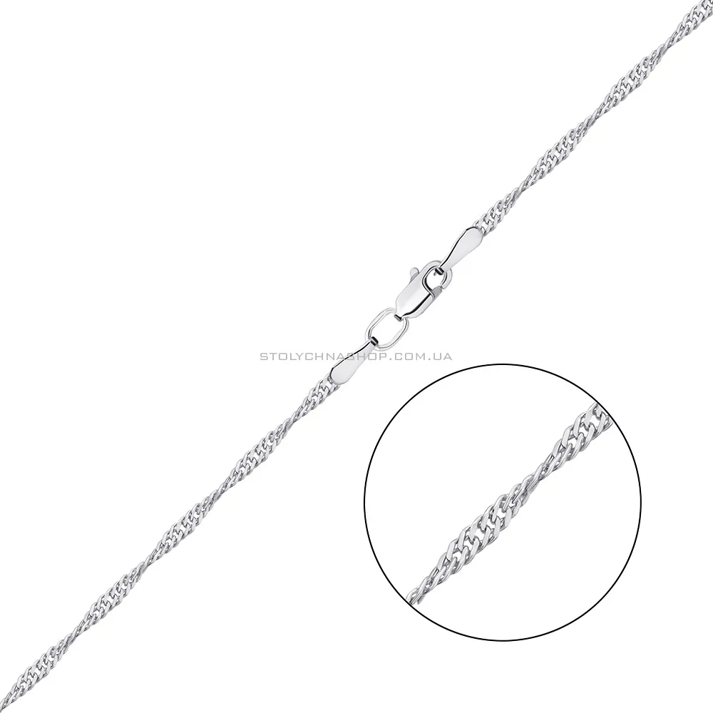 Серебряная цепочка плетения Сингапур (арт. 7508/3-0302.40.2)