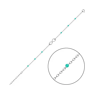 Срібний браслет Нескінченність з емаллю (арт. 7509/4244ез)