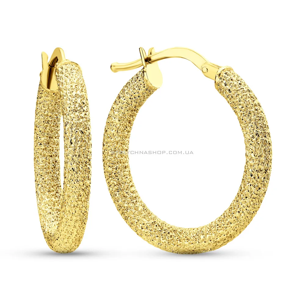 Серьги-кольца из желтого золота без камней (арт. 1091202/25ж) - цена