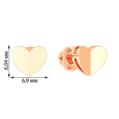 Золоті сережки-пусети «Сердечка» (арт. 111060)