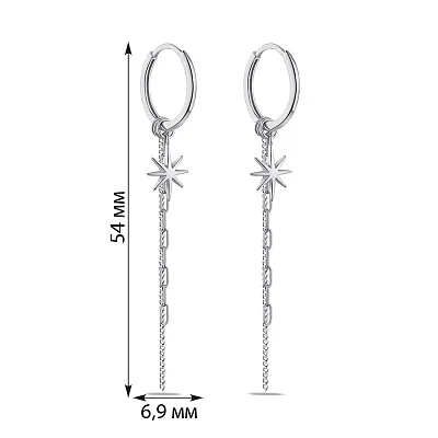 Сережки зі срібла з довгою підвіскою (арт. 7502/4887/15)