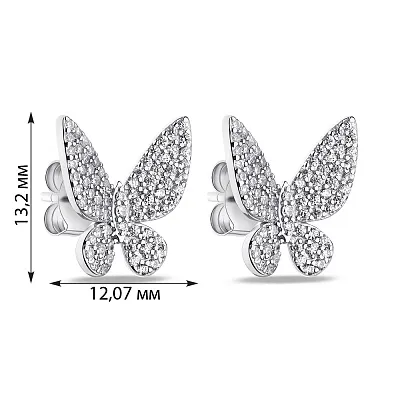 Сережки-пусети зі срібла Метелики (арт. 7518/6518)