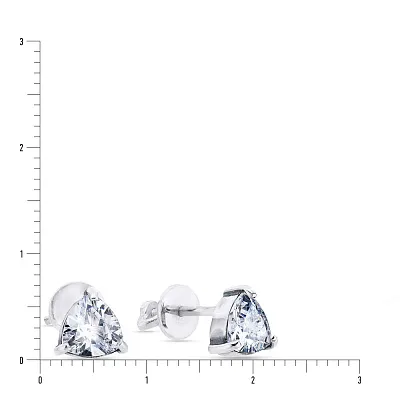 Срібні сережки пусети з фіанітами (арт. 7918/2158-1)
