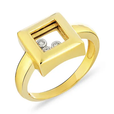 Золотое кольцо с фианитами (арт. 150855ж)