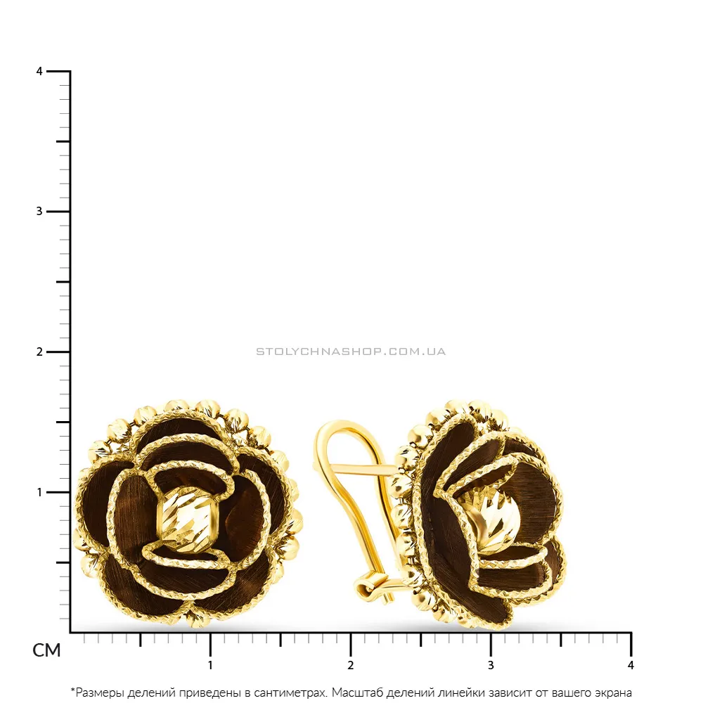 Золотые серьги Francelli в комбинированном цвете металла (арт. 107786жкр)