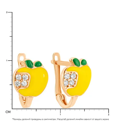 Дитячі золоті сережки «Яблуко» (арт. 103209еж)