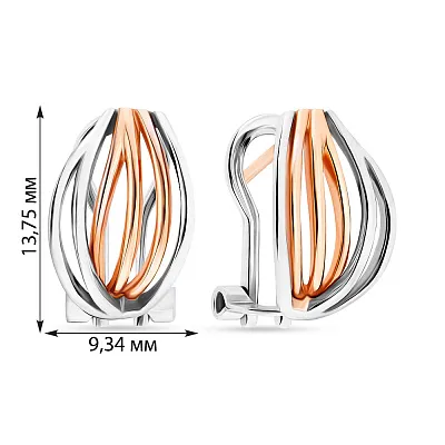 Сережки из красного и белого золота (арт. 102653)