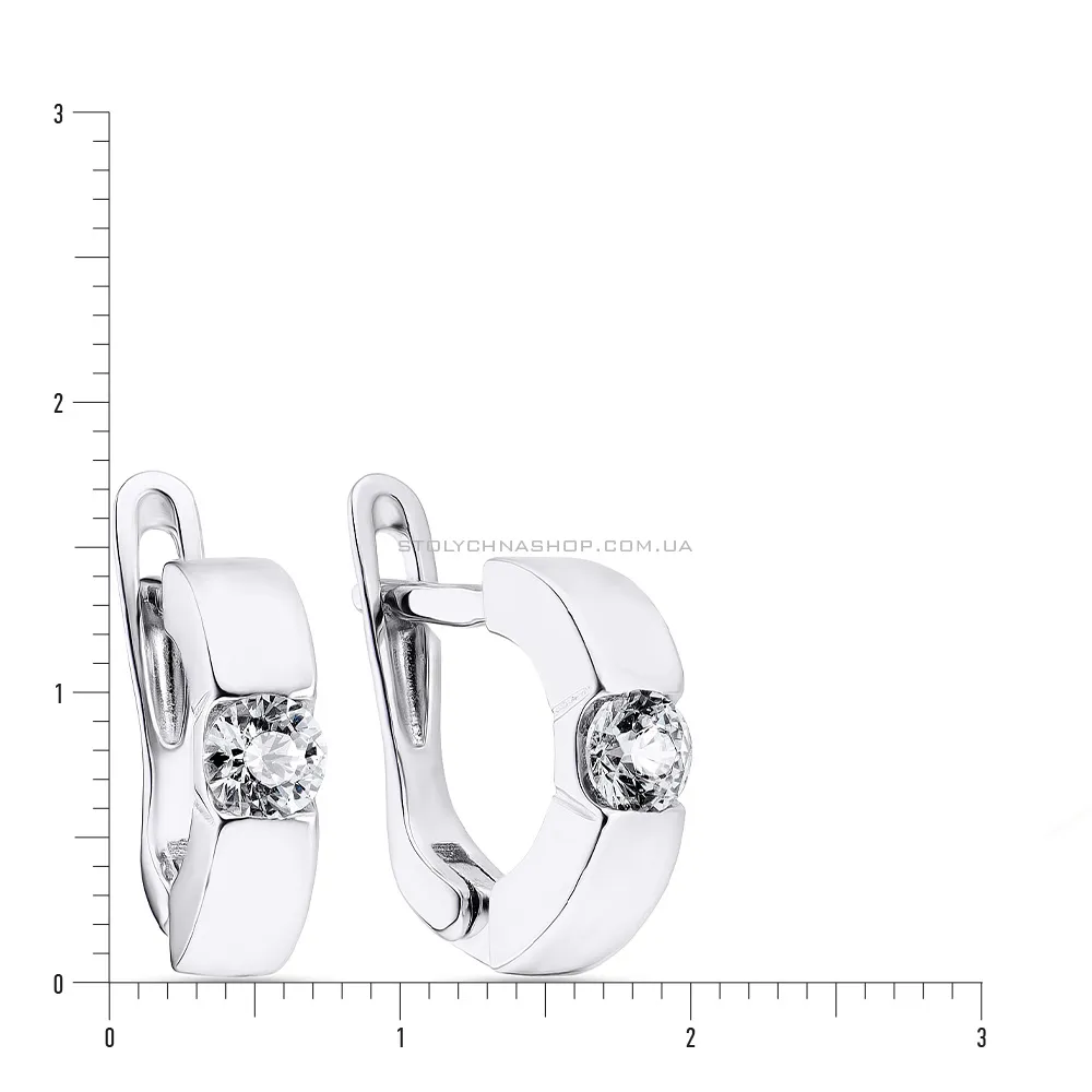 Срібні сережки з фіанітами (арт. 7502/3640)