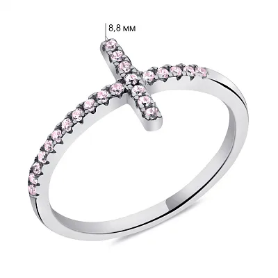 Серебряное кольцо с розовыми альпинитами (арт. 7501/2160ар)