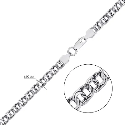 Срібний ланцюжок плетіння Козацький бісмарк (арт. 7908/1055-ч)