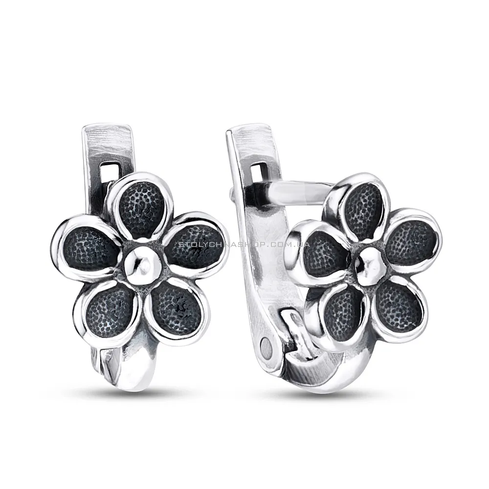 Срібні сережки «Квіти» (арт. 7902/5995-ч)