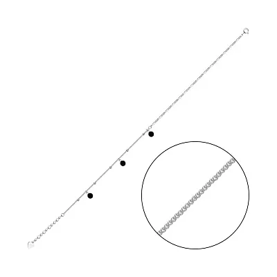 Срібний браслет на ногу з емаллю (арт. 7509/3080/5неч)