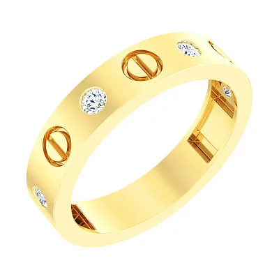 Золотое кольцо с фианитами (арт. 140380ж)
