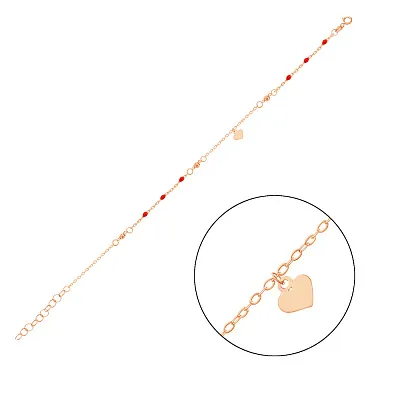 Браслет з червоного золота з емаллю (арт. 324885аекП1)