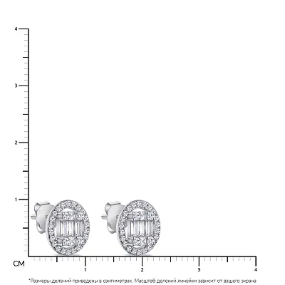 Сережки зі срібла з фіанітами різної форми (арт. 7518/6257)