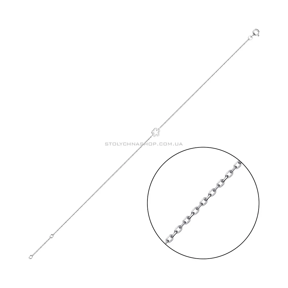 Срібний браслет на ногу Квітка (арт. 7509/2431н) - цена