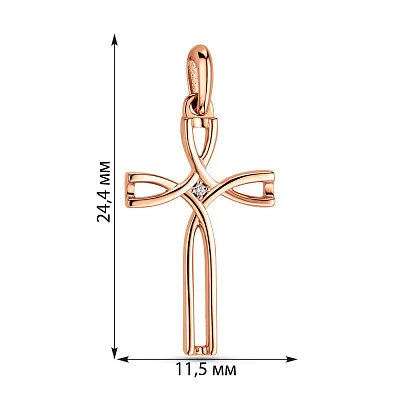 Хрестик з золота з діамантом (арт. 3102031201)