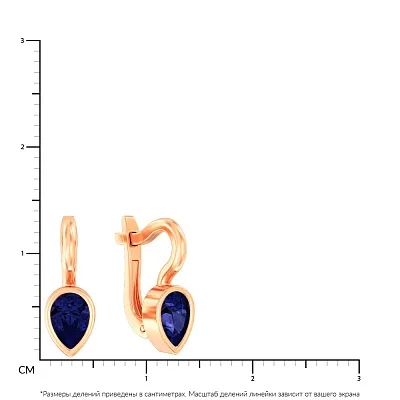 Детские золотые серьги с синим фианитом (арт. 110499с)