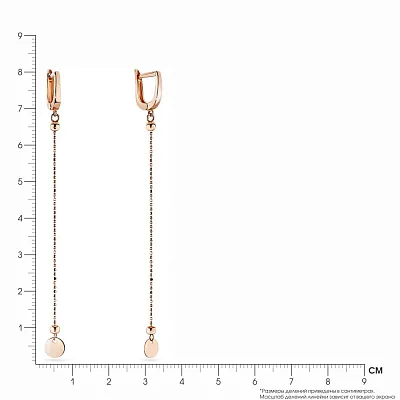 Золотые серьги с подвесками «Монеты» (арт. 107340)