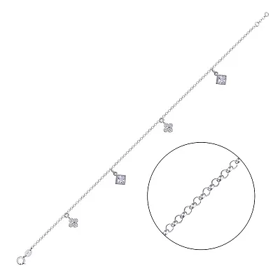 Срібний браслет на ногу з фіанітами (арт. 7509/2169)