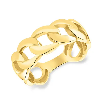 Золотое широкое кольцо &quot;Звенья&quot; в желтом цвете металла  (арт. 155381ж)