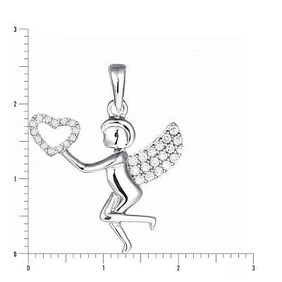 Серебряная подвеска «Ангел» с фианитами (арт. 7503/2575)