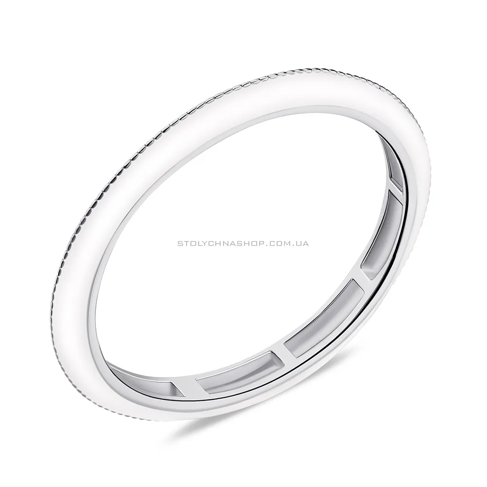 Серебряное кольцо с белой эмалью (арт. 7501/6744еб) - цена