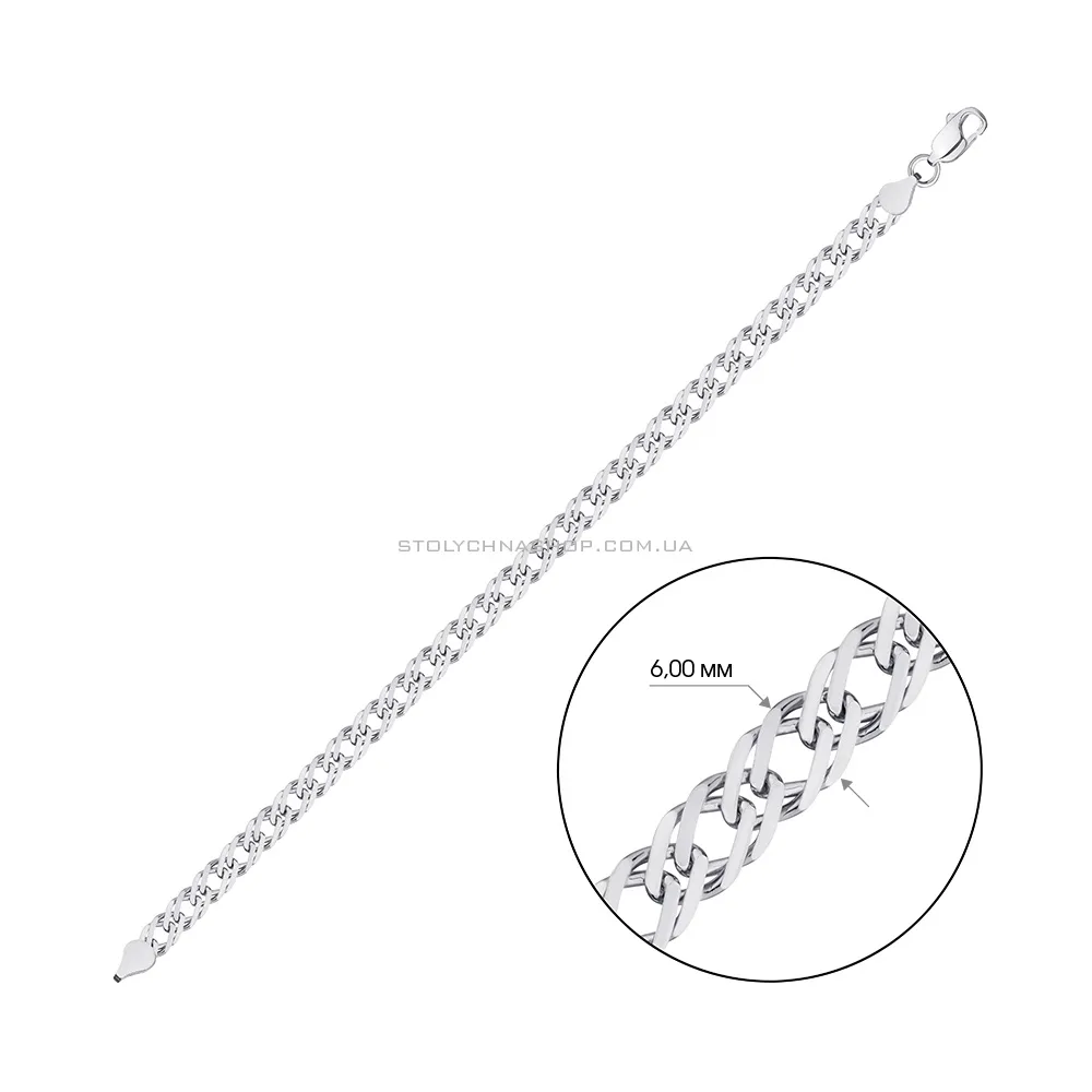 Ланцюговий браслет срібний плетіння Подвійний ромб  (арт. 0313107) - 2 - цена